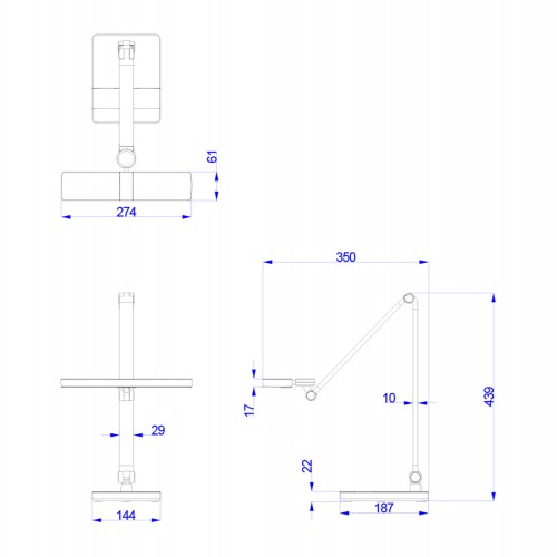 ΦΩΤΙΣΤΙΚΟ ΓΡΑΦΕΙΟΥ LED BLAIN PRO HM4461.02 ΜΑΥΡΟ ΜΑΤ ABS 35x43,9Υεκ. Διακόσμηση - Φως - Χαλιά