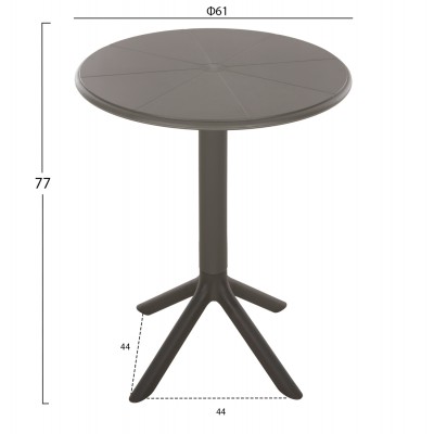 ΤΡΑΠΕΖΙ ΠΟΛΥΠΡΟΠΥΛΕΝΙΟΥ ΣΤΡΟΓΓΥΛΟ TERRIN HM6124.15 OLIVE GREEN Φ60x75Υεκ. ΤΡΑΠΕΖΙ ΠΟΛΥΠΡΟΠΥΛΕΝΙΟΥ ΣΤΡΟΓΓΥΛΟ TERRIN HM6124.15 OLIVE GREEN Φ60x75Υεκ.