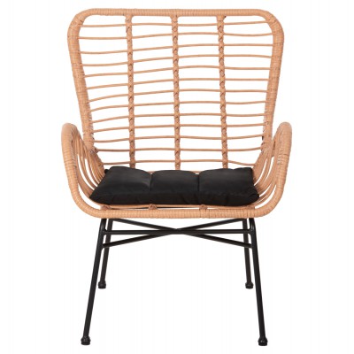 ΠΟΛΥΘΡΟΝΑ ΣΤΥΛ ΜΠΕΡΖΕΡΑΣ ALLEGRA HM5704.11 P.E.RATTAN ΜΠΕΖ-ΜΑΥΡΟ ΜΕΤΑΛΛΟ 66x59x90Υεκ. Εξωτερικού Χώρου