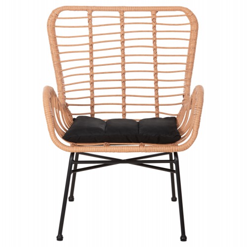 ΠΟΛΥΘΡΟΝΑ ΣΤΥΛ ΜΠΕΡΖΕΡΑΣ ALLEGRA HM5704.11 P.E.RATTAN ΜΠΕΖ-ΜΑΥΡΟ ΜΕΤΑΛΛΟ 66x59x90Υεκ. Εξωτερικού Χώρου