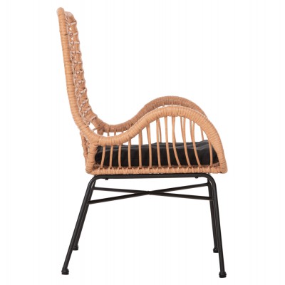 ΠΟΛΥΘΡΟΝΑ ΣΤΥΛ ΜΠΕΡΖΕΡΑΣ ALLEGRA HM5704.11 P.E.RATTAN ΜΠΕΖ-ΜΑΥΡΟ ΜΕΤΑΛΛΟ 66x59x90Υεκ. Εξωτερικού Χώρου