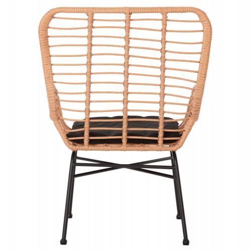 ΠΟΛΥΘΡΟΝΑ ΣΤΥΛ ΜΠΕΡΖΕΡΑΣ ALLEGRA HM5704.11 P.E.RATTAN ΜΠΕΖ-ΜΑΥΡΟ ΜΕΤΑΛΛΟ 66x59x90Υεκ. Εξωτερικού Χώρου