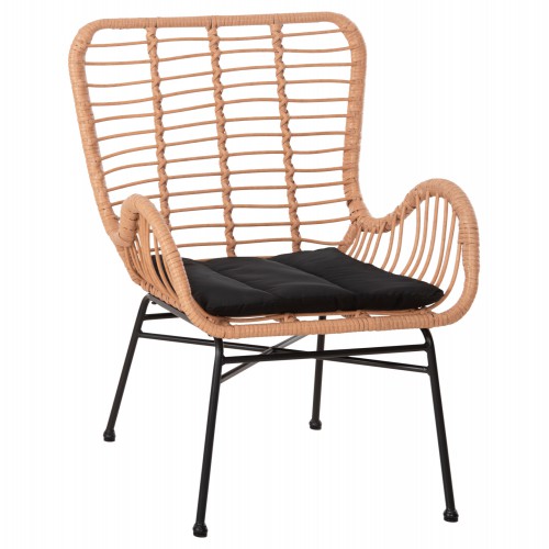 ΠΟΛΥΘΡΟΝΑ ΣΤΥΛ ΜΠΕΡΖΕΡΑΣ ALLEGRA HM5704.11 P.E.RATTAN ΜΠΕΖ-ΜΑΥΡΟ ΜΕΤΑΛΛΟ 66x59x90Υεκ. Εξωτερικού Χώρου