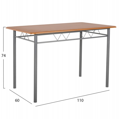 ΣΕΤ ΤΡΑΠΕΖΑΡΙΑΣ 5ΤΜΧ PEARY HM9416.12 ΜΕΤΑΛΛΟ ΑΣΗΜΙ-MDF ΣΟΝΑΜΑ 110x60x74Yεκ. Τραπεζαρία