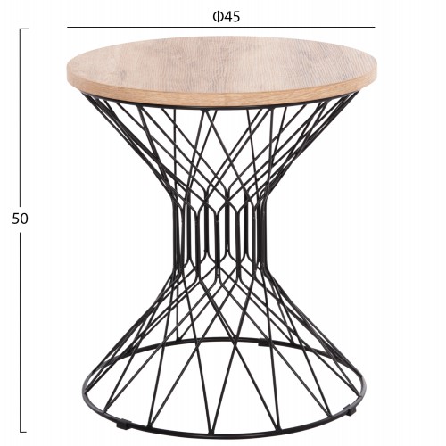 ΒΟΗΘΗΤΙΚΟ ΤΡΑΠΕΖΙ ΣΑΛΟΝΙΟΥ KEON HM18038.03 MDF TOP ΣΕ ΣΟΝΑΜΑ-ΜΕΤΑΛΛΟ Φ45x50Υεκ. Σαλόνι