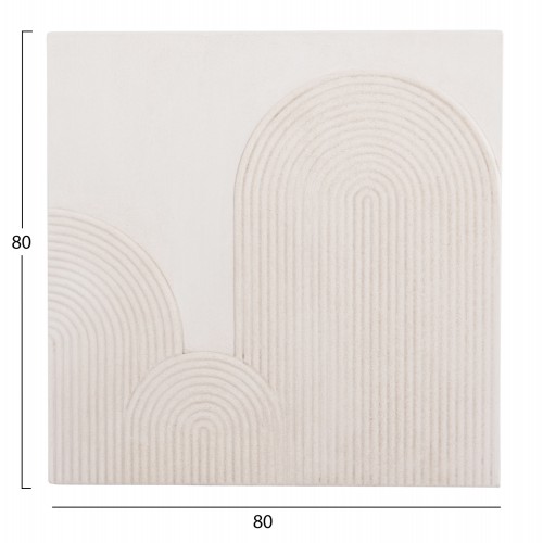 ΠΙΝΑΚΑΣ ΤΕΤΡΑΓΩΝΟΣ ΣΕΙΡΑ SANTORINI HM4517 MDF ΣΕ ΥΠΟΛΕΥΚΟ ΧΡΩΜΑ 80x4,5(πάχος)x80Υεκ. Διακόσμηση - Φως - Χαλιά