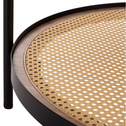 ΤΡΑΠΕΖΙ ΣΑΛΟΝΙΟΥ SEITZ HM18030 ΓΥΑΛΙ TOP-ΜΕΤΑΛΛΟ-RATTAN ΣΕ ΦΥΣΙΚΟ Φ80x45Υεκ. Σαλόνι