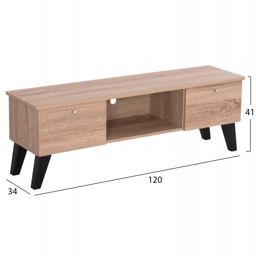 ΕΠΙΠΛΟ ΤΗΛΕΟΡΑΣΗΣ IREN HM2481.01 ΜΕΛΑΜΙΝΗ ΣΕ SONAMA OAK-ΜΑΥΡΟ 120x32,5-34x41Yεκ. Σαλόνι