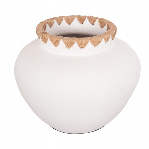 ΔΙΑΚΟΣΜΗΤΙΚΟ ΒΑΖΟ RENTON(L) HM4371 ΤΕΡΑΚΟΤΑ ΛΕΥΚΗ-ΠΛΕΞΗ ΨΑΘΑΣ ΣΤΟ ΣΤΟΜΙΟ Φ32x26,5Υεκ Διακόσμηση - Φως - Χαλιά ΔΙΑΚΟΣΜΗΤΙΚΟ ΒΑΖΟ RENTON(L) HM4371 ΤΕΡΑΚΟΤΑ ΛΕΥΚΗ-ΠΛΕΞΗ ΨΑΘΑΣ ΣΤΟ ΣΤΟΜΙΟ Φ32x26,5Υεκ Διακόσμηση - Φως - Χαλιά