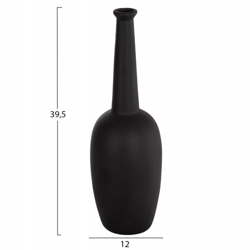 ΕΠΙΤΡΑΠΕΖΙΟ ΚΕΡΑΜΙΚΟ ΔΙΑΚΟΣΜΗΤΙΚΟ ELENDIL HM4591.02 ΜΑΥΡΟ ΜΑΤ Φ13x40Υεκ Διακόσμηση - Φως - Χαλιά