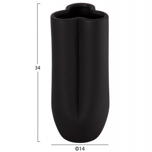 ΕΠΙΤΡΑΠΕΖΙΟ ΚΕΡΑΜΙΚΟ ΔΙΑΚΟΣΜΗΤΙΚΟ GLAΖΕ HM4611.02 ΜΑΥΡΟ ΜΑΤ Φ15,5x33,5Υεκ Διακόσμηση - Φως - Χαλιά