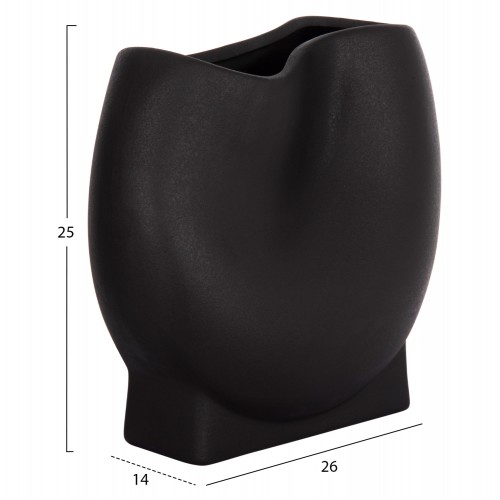 ΕΠΙΤΡΑΠΕΖΙΟ ΚΕΡΑΜΙΚΟ ΔΙΑΚΟΣΜΗΤΙΚΟ GLAΖΕ HM4610.02 ΜΑΥΡΟ ΜΑΤ 26x14x25Υεκ Διακόσμηση - Φως - Χαλιά