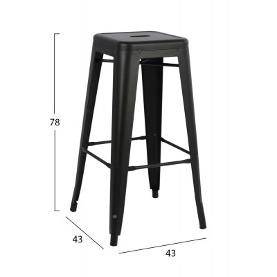 ΣΚΑΜΠΟ ΜΠΑΡ ΜΕΤΑΛΛΙΚΟ MELITA-PRO HM8642.42 ΣΕ ΜΑΥΡΟ ΜΑΤ 43x43x78Υεκ. ΣΚΑΜΠΟ ΜΠΑΡ ΜΕΤΑΛΛΙΚΟ MELITA-PRO HM8642.42 ΣΕ ΜΑΥΡΟ ΜΑΤ 43x43x78Υεκ.
