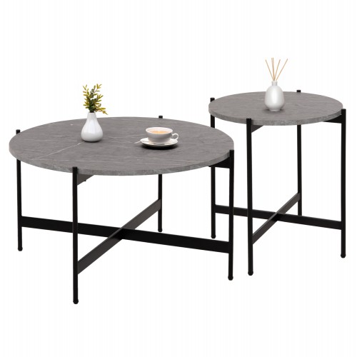 ΣΕΤ 2ΤΜΧ ΤΡΑΠΕΖΙΑ ΣΑΛΟΝΙΟΥ RONDA HM21089.01 MDF ΓΚΡΙ ΜΑΡΜΑΡΟ Φ80εκ & Φ50εκ Σαλόνι ΣΕΤ 2ΤΜΧ ΤΡΑΠΕΖΙΑ ΣΑΛΟΝΙΟΥ RONDA HM21089.01 MDF ΓΚΡΙ ΜΑΡΜΑΡΟ Φ80εκ & Φ50εκ Σαλόνι