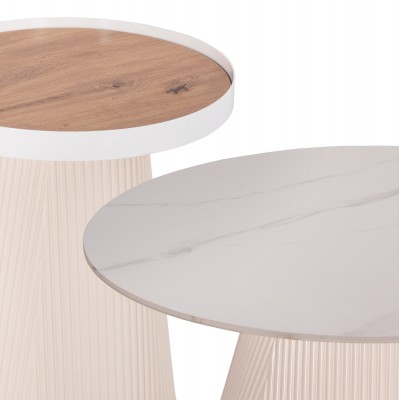 ΣΕΤ 2ΤΜΧ ΤΡΑΠΕΖΙΑ ΣΑΛΟΝΙΟΥ DUNCAN HM21082 MDF ΚΡΕΜ ΚΑΙ ΚΕΡΑΜΙΚΟ TOP Φ80εκ & Φ45εκ Σαλόνι ΣΕΤ 2ΤΜΧ ΤΡΑΠΕΖΙΑ ΣΑΛΟΝΙΟΥ DUNCAN HM21082 MDF ΚΡΕΜ ΚΑΙ ΚΕΡΑΜΙΚΟ TOP Φ80εκ & Φ45εκ Σαλόνι