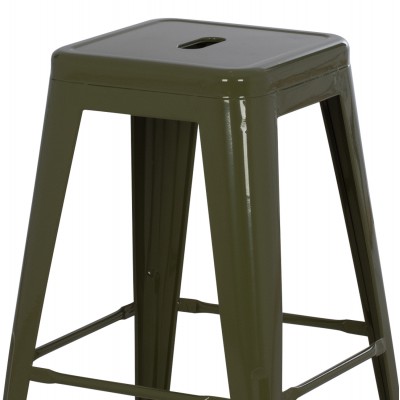 ΣΚΑΜΠΟ ΜΕΣΑΙΟΥ ΥΨΟΥΣ ΜΕΤΑΛΛΙΚΟ MELITA-PRO HM8573.43 DARK OLIVE GREEN 43x43x67Υεκ. Τραπεζαρία