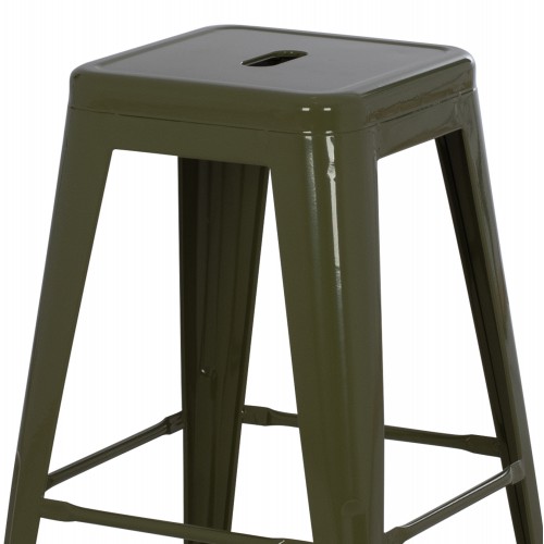 ΣΚΑΜΠΟ ΜΕΣΑΙΟΥ ΥΨΟΥΣ ΜΕΤΑΛΛΙΚΟ MELITA-PRO HM8573.43 DARK OLIVE GREEN 43x43x67Υεκ. Τραπεζαρία