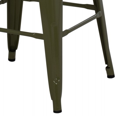 ΣΚΑΜΠΟ ΜΕΣΑΙΟΥ ΥΨΟΥΣ ΜΕΤΑΛΛΙΚΟ MELITA-PRO HM8573.43 DARK OLIVE GREEN 43x43x67Υεκ. Τραπεζαρία