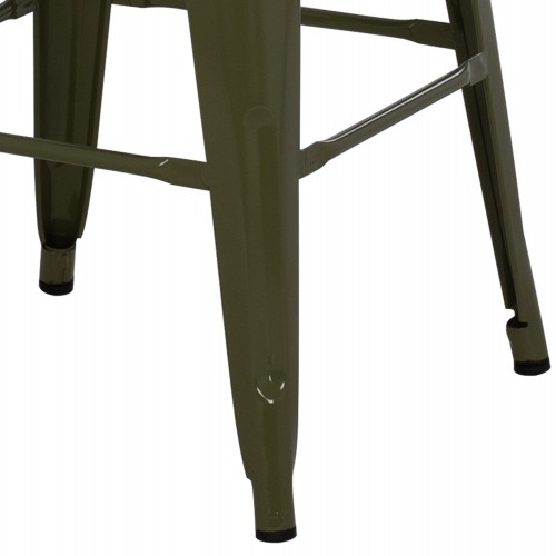 ΣΚΑΜΠΟ ΜΕΣΑΙΟΥ ΥΨΟΥΣ ΜΕΤΑΛΛΙΚΟ MELITA-PRO HM8573.43 DARK OLIVE GREEN 43x43x67Υεκ. Τραπεζαρία