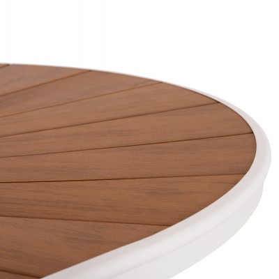 ΤΡΑΠΕΖΙ ΕΞΩΤ.ΧΩΡΟΥ TELAMO HM6288.02 ΑΛΟΥΜΙΝΙΟ ΛΕΥΚΟ & POLYWOOD 160X90Χ73.5Υεκ. Εξωτερικού Χώρου