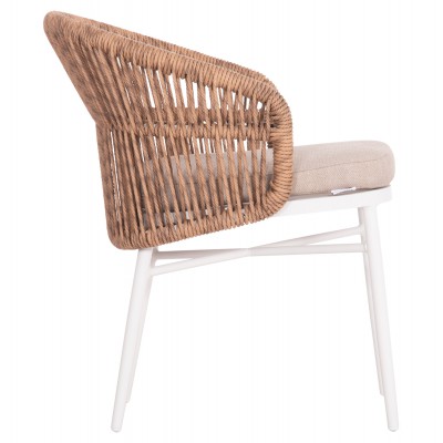ΠΟΛΥΘΡΟΝΑ ΑΛΟΥΜΙΝΙΟΥ ORIN HM6265.02 ΛΕΥΚΗ-P.E.RATTAN ΦΥΣΙΚΟ-ΜΠΕΖ ΜΑΞΙΛΑΡΙΑ 58x61x75Υ Εξωτερικού Χώρου