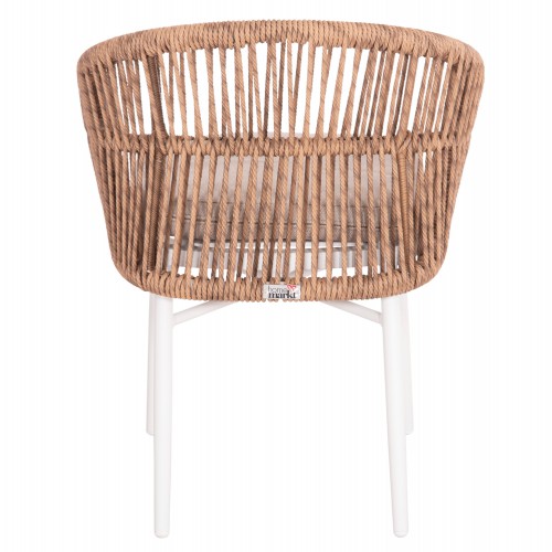 ΠΟΛΥΘΡΟΝΑ ΑΛΟΥΜΙΝΙΟΥ ORIN HM6265.02 ΛΕΥΚΗ-P.E.RATTAN ΦΥΣΙΚΟ-ΜΠΕΖ ΜΑΞΙΛΑΡΙΑ 58x61x75Υ Εξωτερικού Χώρου
