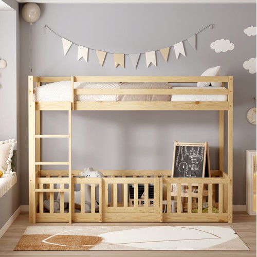 ΠΑΙΔΙΚΗ ΚΟΥΚΕΤΑ ΜΕ ΠΑΡΚΑΚΙ PLAYKID HM703.01 ΞΥΛΟ ΠΕΥΚΟΥ ΦΥΣΙΚΟ ΓΙΑ 190x90εκ Παιδικό δωμάτιο
