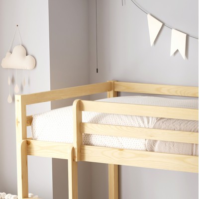 ΠΑΙΔΙΚΗ ΚΟΥΚΕΤΑ ΜΕ ΠΑΡΚΑΚΙ PLAYKID HM703.01 ΞΥΛΟ ΠΕΥΚΟΥ ΦΥΣΙΚΟ ΓΙΑ 190x90εκ Παιδικό δωμάτιο