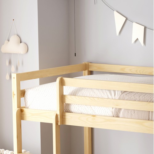 ΠΑΙΔΙΚΗ ΚΟΥΚΕΤΑ ΜΕ ΠΑΡΚΑΚΙ PLAYKID HM703.01 ΞΥΛΟ ΠΕΥΚΟΥ ΦΥΣΙΚΟ ΓΙΑ 190x90εκ Παιδικό δωμάτιο