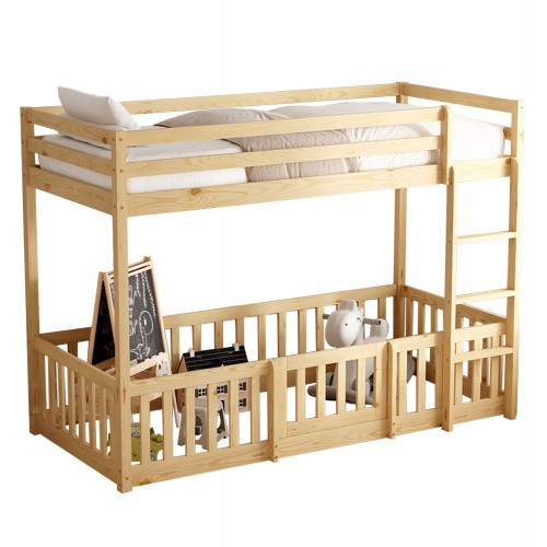 ΠΑΙΔΙΚΗ ΚΟΥΚΕΤΑ ΜΕ ΠΑΡΚΑΚΙ PLAYKID HM703.01 ΞΥΛΟ ΠΕΥΚΟΥ ΦΥΣΙΚΟ ΓΙΑ 190x90εκ Παιδικό δωμάτιο