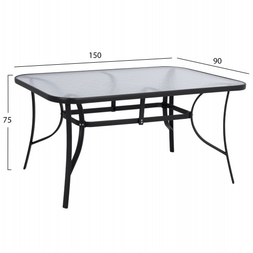 ΤΡΑΠΕΖΙ BRUNO 150X90Χ72Υεκ. ΜΕΤΑΛΛΙΚΟ ΜΑΥΡΟ ΜΕ ΓΥΑΛΙΝΗ ΕΠΙΦΑΝΕΙΑ HM5145.03 Εξωτερικού Χώρου ΤΡΑΠΕΖΙ BRUNO 150X90Χ72Υεκ. ΜΕΤΑΛΛΙΚΟ ΜΑΥΡΟ ΜΕ ΓΥΑΛΙΝΗ ΕΠΙΦΑΝΕΙΑ HM5145.03 Εξωτερικού Χώρου