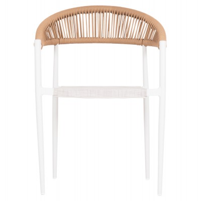 ΠΟΛΥΘΡΟΝΑ BERG HM6284.01 ΑΛΟΥΜΙΝΙΟ & TEXTILENE ΛΕΥΚΟ--P.E.TWISTED RATTAN 55x56x79Υεκ Εξωτερικού Χώρου