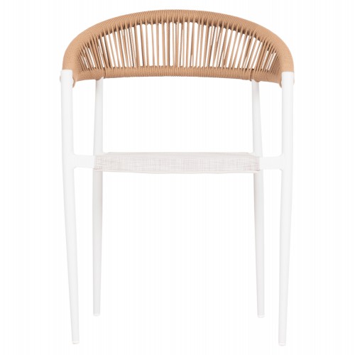 ΠΟΛΥΘΡΟΝΑ BERG HM6284.01 ΑΛΟΥΜΙΝΙΟ & TEXTILENE ΛΕΥΚΟ--P.E.TWISTED RATTAN 55x56x79Υεκ Εξωτερικού Χώρου