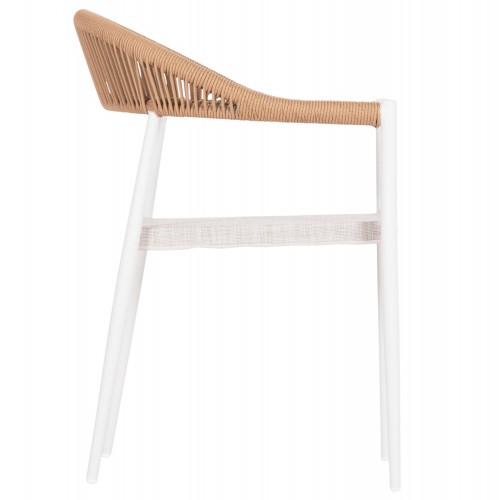 ΠΟΛΥΘΡΟΝΑ BERG HM6284.01 ΑΛΟΥΜΙΝΙΟ & TEXTILENE ΛΕΥΚΟ--P.E.TWISTED RATTAN 55x56x79Υεκ Εξωτερικού Χώρου