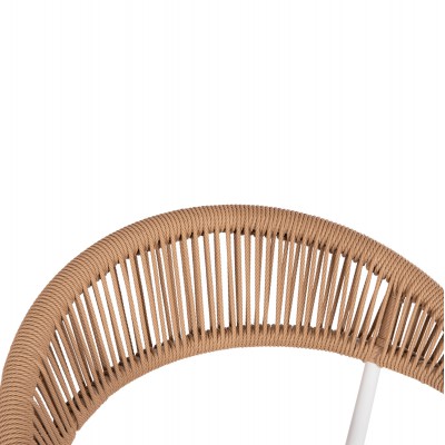 ΠΟΛΥΘΡΟΝΑ BERG HM6284.01 ΑΛΟΥΜΙΝΙΟ & TEXTILENE ΛΕΥΚΟ--P.E.TWISTED RATTAN 55x56x79Υεκ Εξωτερικού Χώρου