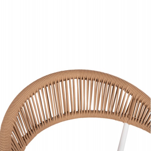 ΠΟΛΥΘΡΟΝΑ BERG HM6284.01 ΑΛΟΥΜΙΝΙΟ & TEXTILENE ΛΕΥΚΟ--P.E.TWISTED RATTAN 55x56x79Υεκ Εξωτερικού Χώρου