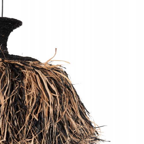 ΦΩΤΙΣΤΙΚΟ ΟΡΟΦΗΣ ORDEM HM4716 ΚΑΠΕΛΟ ΙΝΕΣ SISAL & ΜΠΑΝΑΝΑΣ-ΜΑΥΡΟ & ΦΥΣΙΚΟ Φ60εκ Διακόσμηση - Φως - Χαλιά