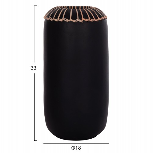 ΕΠΙΤΡΑΠΕΖΙΟ ΔΙΑΚΟΣΜΗΤΙΚΟ ΒΑΖΟ LENNOX HM4675.01S TΕΡΑΚΟΤΑ ΣΕ ΜΑΥΡΟ--Φ18x33Υεκ. Διακόσμηση - Φως - Χαλιά