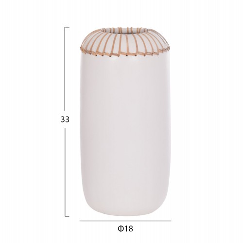 ΕΠΙΤΡΑΠΕΖΙΟ ΔΙΑΚΟΣΜΗΤΙΚΟ ΒΑΖΟ LENNOX HM4675.02S TΕΡΑΚΟΤΑ ΣΕ ΛΕΥΚΟ--Φ18x33Υεκ. Διακόσμηση - Φως - Χαλιά