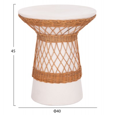 ΒΟΗΘΗΤΙΚΟ ΤΡΑΠΕΖΙ ΣΤΡΟΓΓΥΛΟ DELIA HM18167.02 FIBER CEMENT ΛΕΥΚΟ & RATTAN Φ40x45Υεκ ΒΟΗΘΗΤΙΚΟ ΤΡΑΠΕΖΙ ΣΤΡΟΓΓΥΛΟ DELIA HM18167.02 FIBER CEMENT ΛΕΥΚΟ & RATTAN Φ40x45Υεκ