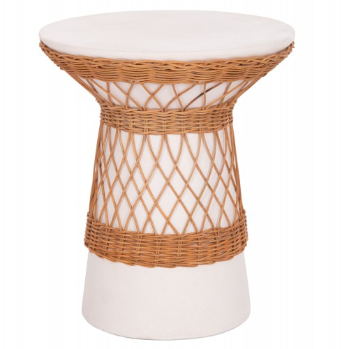 ΒΟΗΘΗΤΙΚΟ ΤΡΑΠΕΖΙ ΣΤΡΟΓΓΥΛΟ DELIA HM18167.02 FIBER CEMENT ΛΕΥΚΟ & RATTAN Φ40x45Υεκ Σαλόνι ΒΟΗΘΗΤΙΚΟ ΤΡΑΠΕΖΙ ΣΤΡΟΓΓΥΛΟ DELIA HM18167.02 FIBER CEMENT ΛΕΥΚΟ & RATTAN Φ40x45Υεκ Σαλόνι