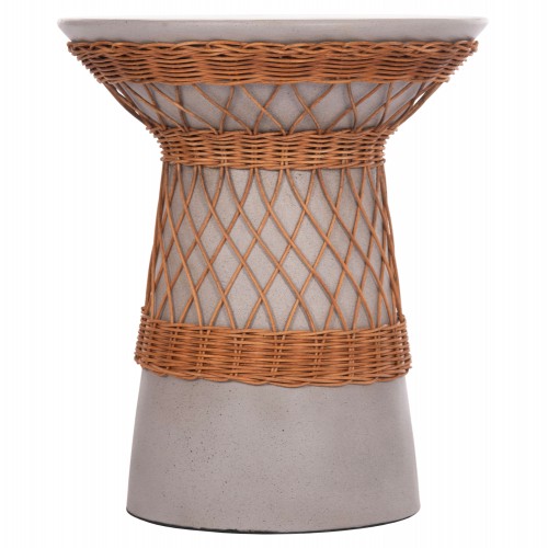 ΒΟΗΘΗΤΙΚΟ ΤΡΑΠΕΖΙ ΣΤΡΟΓΓΥΛΟ DELIA HM18167.03 FIBER CEMENT ΓΚΡΙ & RATTAN Φ40x45Υεκ Σαλόνι ΒΟΗΘΗΤΙΚΟ ΤΡΑΠΕΖΙ ΣΤΡΟΓΓΥΛΟ DELIA HM18167.03 FIBER CEMENT ΓΚΡΙ & RATTAN Φ40x45Υεκ Σαλόνι