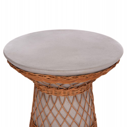 ΒΟΗΘΗΤΙΚΟ ΤΡΑΠΕΖΙ ΣΤΡΟΓΓΥΛΟ DELIA HM18167.03 FIBER CEMENT ΓΚΡΙ & RATTAN Φ40x45Υεκ Σαλόνι ΒΟΗΘΗΤΙΚΟ ΤΡΑΠΕΖΙ ΣΤΡΟΓΓΥΛΟ DELIA HM18167.03 FIBER CEMENT ΓΚΡΙ & RATTAN Φ40x45Υεκ Σαλόνι