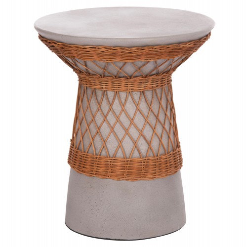 ΒΟΗΘΗΤΙΚΟ ΤΡΑΠΕΖΙ ΣΤΡΟΓΓΥΛΟ DELIA HM18167.03 FIBER CEMENT ΓΚΡΙ & RATTAN Φ40x45Υεκ Σαλόνι ΒΟΗΘΗΤΙΚΟ ΤΡΑΠΕΖΙ ΣΤΡΟΓΓΥΛΟ DELIA HM18167.03 FIBER CEMENT ΓΚΡΙ & RATTAN Φ40x45Υεκ Σαλόνι