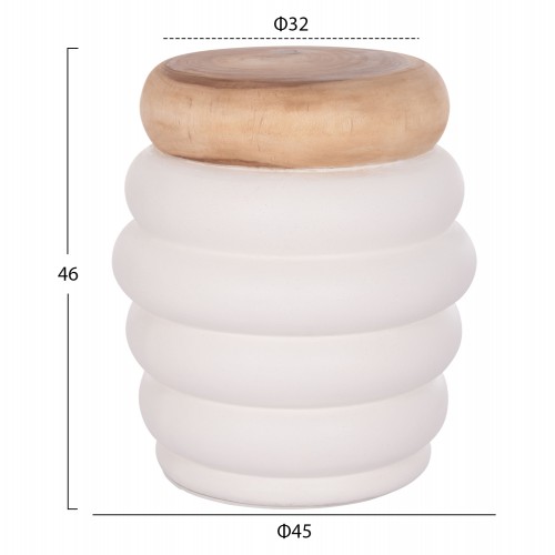 ΤΡΑΠΕΖΙ ΒΟΗΘΗΤΙΚΟ PUFFAT HM18172.02 FIBER CEMENT ΛΕΥΚΟ- ΞΥΛΟ TEAK TOP Φ45x46Υεκ. Σαλόνι ΤΡΑΠΕΖΙ ΒΟΗΘΗΤΙΚΟ PUFFAT HM18172.02 FIBER CEMENT ΛΕΥΚΟ- ΞΥΛΟ TEAK TOP Φ45x46Υεκ. Σαλόνι