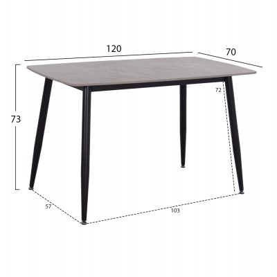 ΤΡΑΠΕΖΙ RAVEN HM9854.13 ΚΕΡΑΜΙΚΟ TOP ΓΚΡΙ ΜΑΡΜΑΡΟ-ΜΑΥΡΟ ΜΕΤΑΛΛΟ 120x70x73Υεκ. ΤΡΑΠΕΖΙ RAVEN HM9854.13 ΚΕΡΑΜΙΚΟ TOP ΓΚΡΙ ΜΑΡΜΑΡΟ-ΜΑΥΡΟ ΜΕΤΑΛΛΟ 120x70x73Υεκ.