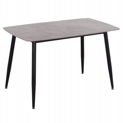 ΤΡΑΠΕΖΙ RAVEN HM9854.13 ΚΕΡΑΜΙΚΟ TOP ΓΚΡΙ ΜΑΡΜΑΡΟ-ΜΑΥΡΟ ΜΕΤΑΛΛΟ 120x70x73Υεκ. Σαλόνι