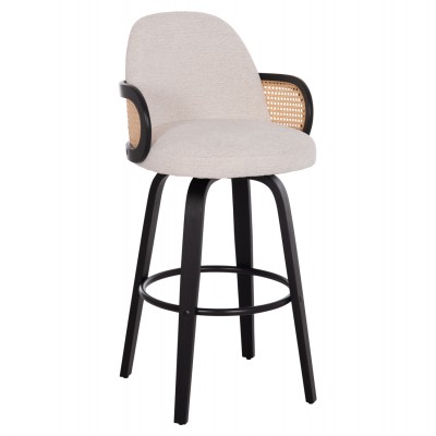 ΣΕΤ ΣΚΑΜΠΟ ΜΠΑΡ ΠΕΡΙΣΤΡΕΦΟΜΕΝΟ BECKER HM18251.02 PLYWOOD ΜΑΥΡΟ--ΕΚΡΟΥ ΥΦΑΣΜΑ 50x52x100Υ