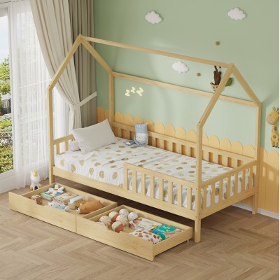 ΚΡΕΒΑΤΙ ΠΑΙΔΙΚΟ ΜΕ ΣΥΡΤΑΡΙΑ PHYLLIS HM724.01 τ.MONTESSORI ΦΥΣΙΚΟ 196x97x161Υεκ. Παιδικό δωμάτιο