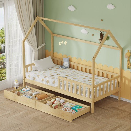 ΚΡΕΒΑΤΙ ΠΑΙΔΙΚΟ ΜΕ ΣΥΡΤΑΡΙΑ PHYLLIS HM724.01 τ.MONTESSORI ΦΥΣΙΚΟ 196x97x161Υεκ. Παιδικό δωμάτιο